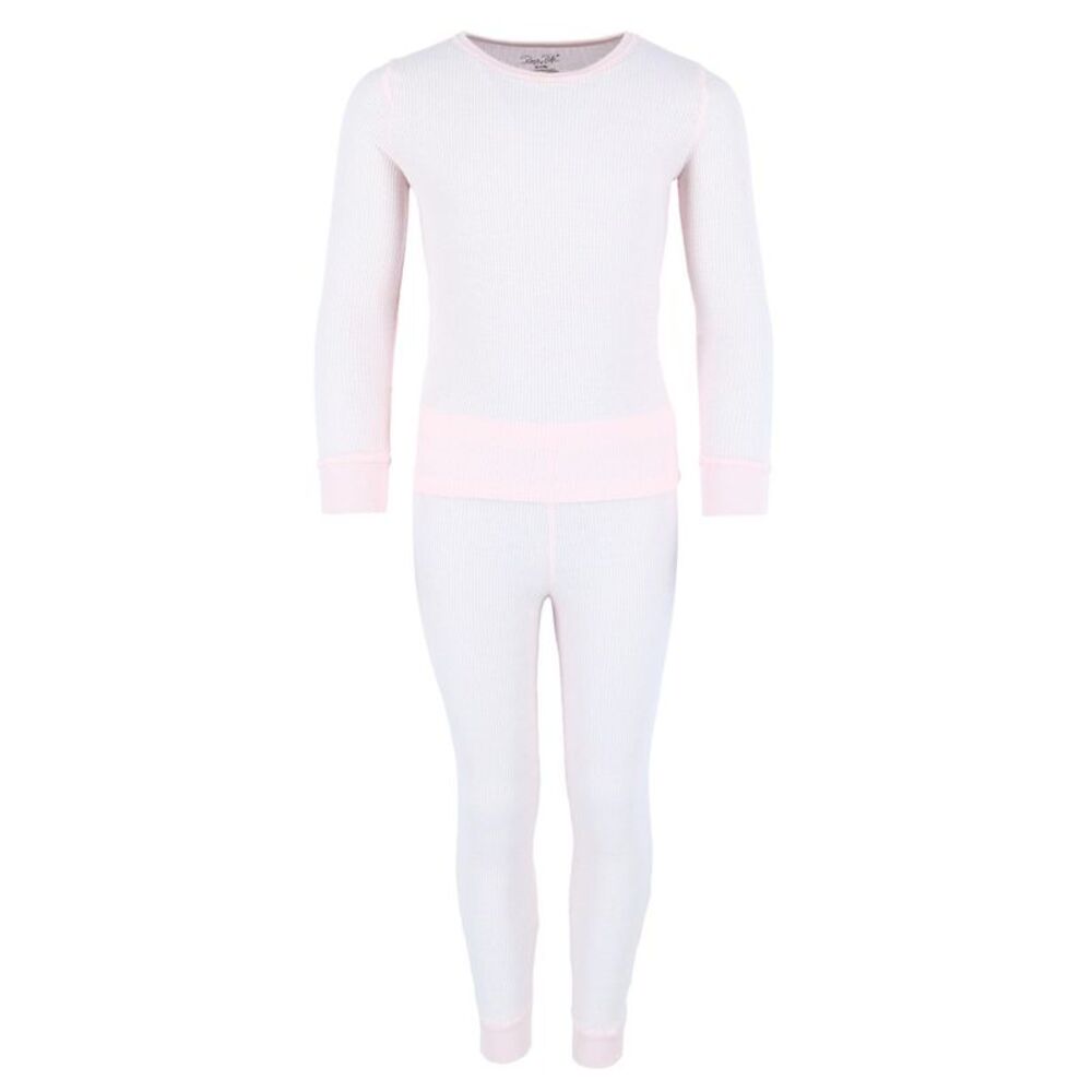 Rene Rofe Girl's Waffle Thermal Long Underwear 2-Piece Set